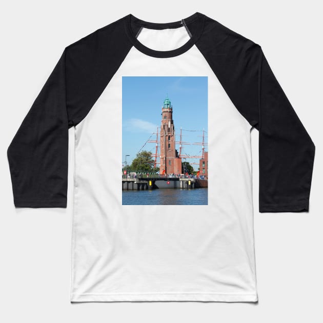 New port with Simon Loschen light tower at Sail 2015, Bremerhaven Baseball T-Shirt by Kruegerfoto